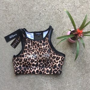 Leg Avenue leopard lingerie set with underboob detail in black | ASOS